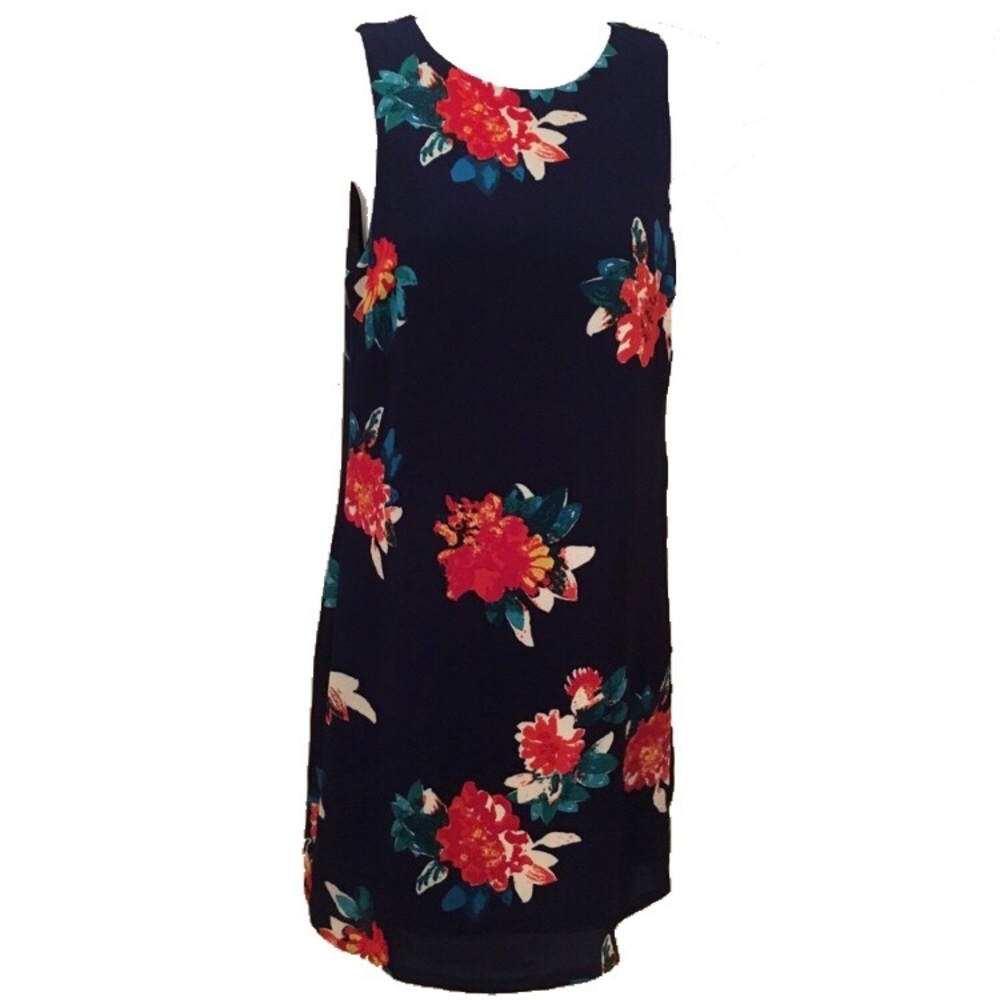 Love...Ady Blue Floral Shift Dress XS - Picture 1 of 6